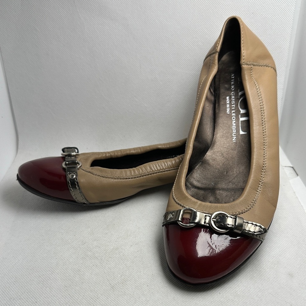 AGL Attilio Giusti Leombruni Monika Cap-Toe Ballet Flats Italy Women’s Size 37.5